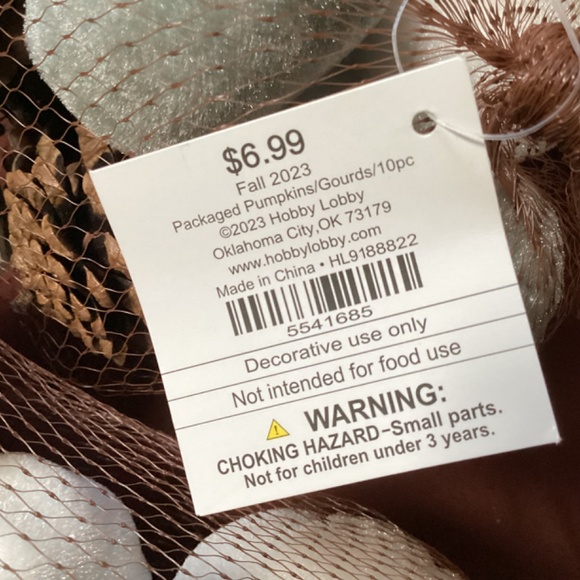 Fall 2023 Packaged Pumpkins/Gourds/10 pc New With Tag - Picture 4 of 8